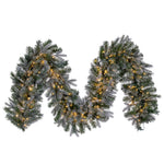 Vickerman K224717LED 9' X 14" Frosted Douglas Fir Artificial Garland With Warm White Led Lights