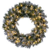 Vickerman K224731LED 30" Frosted Douglas Fir Artificial Pre-Lit Wreath With Warm White LED Mini Lights.