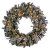 Vickerman K224733LED 30" Frosted Douglas Fir Artificial Pre-Lit Wreath Warm White 3Mm LED Wide Angle Lights.