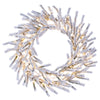 Vickerman K226231LED 30" Flocked Pistol Pre-Lit Pine Wreath With Warm White 3Mm Low Voltage LED Wide Angle Lights.