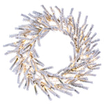 Vickerman K226231LED 30" Flocked Pistol Pre-Lit Pine Wreath With Warm White 3Mm Low Voltage LED Wide Angle Lights.