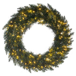Vickerman K228633LED 30" Camdon Fir Artificial Pre-Lit Wreath Warm White 3Mm Low Voltage LED Wide Angle Lights.