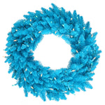 Vickerman K164337LED 36" Sky Blue Fir Artificial Christmas Wreath Blue Dura-Lit LED Lights.