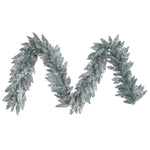 Vickerman K166915 9' Sliver Artificial Christmas Garland Clear Dura-Lit Incandescent Mini Lights