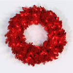Vickerman K168125LED 24" Flocked Red Fir Artificial Christmas Wreath Red Dura-Lit LED Lights.