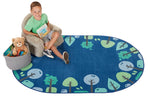 Carpets for Kids KIDSoft Tranquil Trees Classroom Rug, Blue, Oval