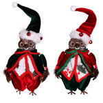 Vickerman KV201323 7.5" Holly Jolly Collection Owl Crhistmas Ornament Assortment Pack Of 2