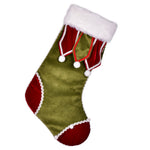 Vickerman KV203521 21" Burgundy And Emerald Velvet Christmas Stocking