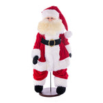 Vickerman KV210528 28" Red Traditional Velvet Light Complexion Santa Doll With Stand. This Santa Has Glasses Stand Is Removeable.