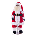 Vickerman KV210537 36" Red Traditional Velvet Dark Complexion Santa Doll With Stand. This Santa Has Glasses Stand Is Removeable.
