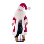 Vickerman KV210728 28" Red Plaid Velvet Santa Doll With Stand. This Santa Has Glasses Stand Is Removeable.