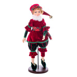 Vickerman KV210739 18" Red Plaid Christmas Fairy Girl With Stand.