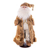 Vickerman KV210928 28" Mocha Velvet Santa Doll With Stand. This Santa Has Glasses Stand Is Removeable.