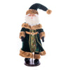 Vickerman KV211218 18" Emerald Green Velvet Santa Doll With Stand. This Santa Has Glasses Stand Is Removeable.
