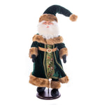 Vickerman KV211218 18" Emerald Green Velvet Santa Doll With Stand. This Santa Has Glasses Stand Is Removeable.