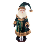 Vickerman KV211224 24" Emerald Green Velvet Santa Doll With Stand. This Santa Has Glasses Stand Is Removeable.