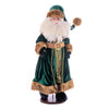 Vickerman KV211228 28" Emerald Green Velvet Santa Doll With Stand. This Santa Has Glasses Stand Is Removeable.