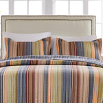 Greenland Home Fashions Katy Sham – 100% Cotton, Multi-Color Stripes, Decorative Ties, Reversible, Machine Washable
