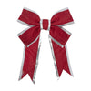 Vickerman L130560 60" Red-Silver Nylon Outdoor Christmas Bow