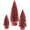 Vickerman L137403 5"/7"/9" Red Glitter Oval Artificial Christmas Tree Unlit