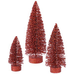 Vickerman L137403 5"/7"/9" Red Glitter Oval Artificial Christmas Tree Unlit