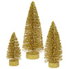 Vickerman L137408 5"/7"/9" Gold Glitter Oval Artificial Christmas Tree Unlit