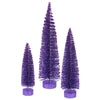 Vickerman L137506 12"/16"/20" Purple Glitter Oval Artificial Christmas Tree Unlit