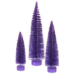 Vickerman L137506 12"/16"/20" Purple Glitter Oval Artificial Christmas Tree Unlit