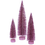 Vickerman L137509 12"-16"-20" Orchid Glitter Oval Artificial Christmas Tree Unlit