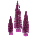 Vickerman L137510 12"/16"/20" Magenta Glitter Oval Artificial Christmas Tree Unlit