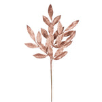 Vickerman L152958 22" Rose Gold Glitter Bayleaf Artificial Christmas Spray. Includes 12 Sprays Per Pack.