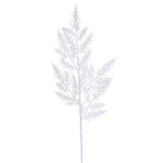 Vickerman L162401 28" White Onoclea Glitter Wild Huck Artificial Christmas Spray. Includes 6 Sprays Per Pack.