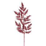 Vickerman L162403 28" Red Onoclea Glitter Wild Huck Artificial Christmas Spray. Includes 6 Sprays Per Pack.