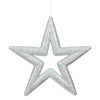 Vickerman L171007 14" Silver Glitter Star Christmas Ornament