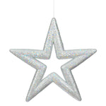 Vickerman L171007 14" Silver Glitter Star Christmas Ornament