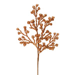 Vickerman L180658 17" Rose Gold Glitter Berry Artificial Christmas Spray. Includes 6 Sprays Per Pack.