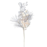 Vickerman L180811 6' White Glitter Berry Artificial Christmas Garland Unlit