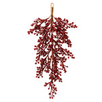 Vickerman L180905 33" Burgundy Glitter Artificial Christmas Berry Door Swag Unlit