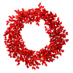 Vickerman L183328 28" Red Flock Deluxe Berry Outdoor Artificial Christmas Wreath Unlit