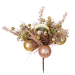 Vickerman L185220 10" Champagne/Rose Gold Ornament Christmas Pick Pack Of 2