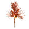 Vickerman L185718 10" Burnished Orange Ornament Glitter Leaf Artificial Christmas Pick 12 Per Bag
