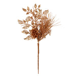 Vickerman L185837 10" Honey Gold Pinecone Glitter Leaf Artificial Christmas Pick 12 Per Bag