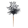 Vickerman L185884 10" Gunmetal Pinecone Glitter Leaf Artificial Christmas Pick 12 Per Bag