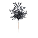Vickerman L185884 10" Gunmetal Pinecone Glitter Leaf Artificial Christmas Pick 12 Per Bag