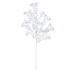 Vickerman L186084 25" Gun Metal Ruscus Glitter Artificial Christmas Spray With Jewel. Includes 12 Sprays Per Pack.