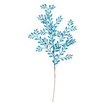 Vickerman L186012 25" Turquoise Ruscus Glitter Artificial Christmas Spray With Jewel. Includes 12 Sprays Per Pack.