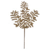 Vickerman L186108 22" Gold Bipinnate Glitter Leaf Artificial Christmas Spray. Includes 12 Sprays Per Pack.