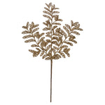 Vickerman L186108 22" Gold Bipinnate Glitter Leaf Artificial Christmas Spray. Includes 12 Sprays Per Pack.