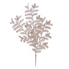 Vickerman L186158 22" Rose Gold Bipinnate Glitter Leaf Artificial Christmas Spray. Includes 12 Sprays Per Pack.