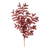 Vickerman L186165 22" Burgundy Bipinnate Glitter Leaf Artificial Christmas Spray. Includes 12 Sprays Per Pack.